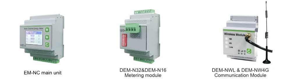 components of DEM-NX Modular multifunction energy meter