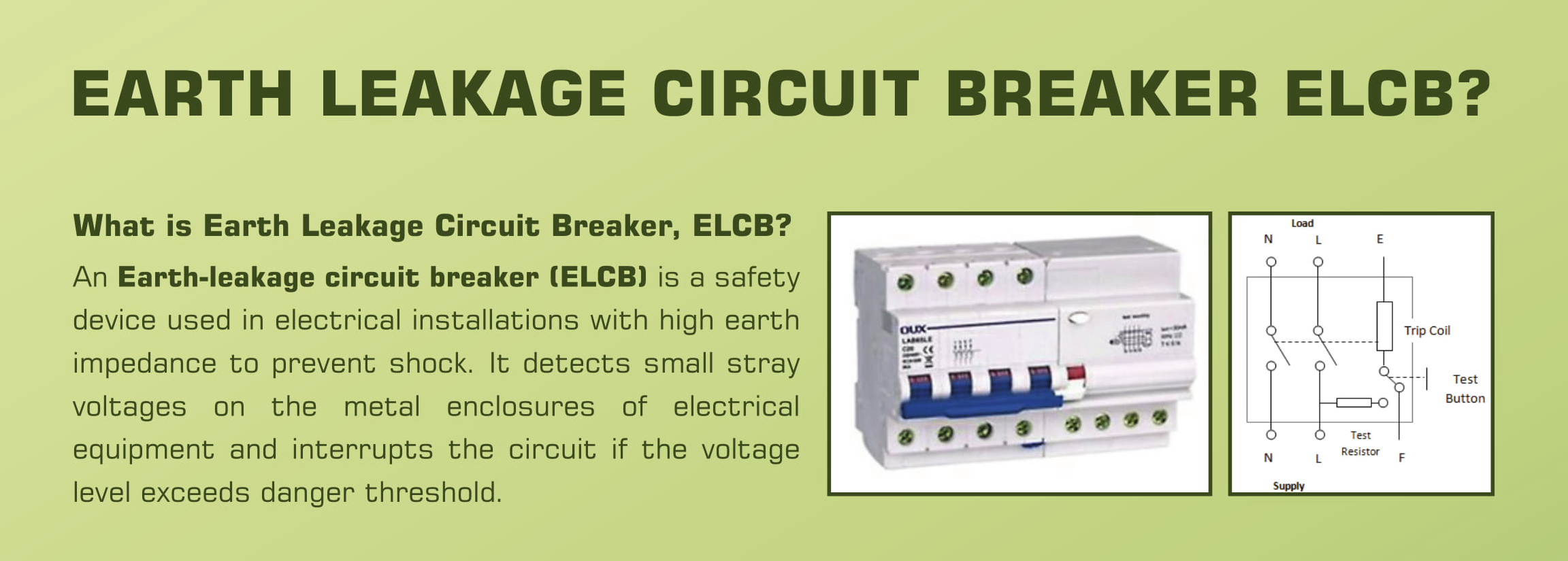 earth leakage circuit breaker in low voltage distribution system