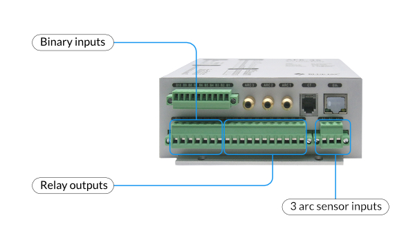 arc flash binary inputs sensor inputs relay outputs