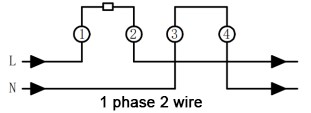 diagram of 1 phase 2 wire electric energy meter