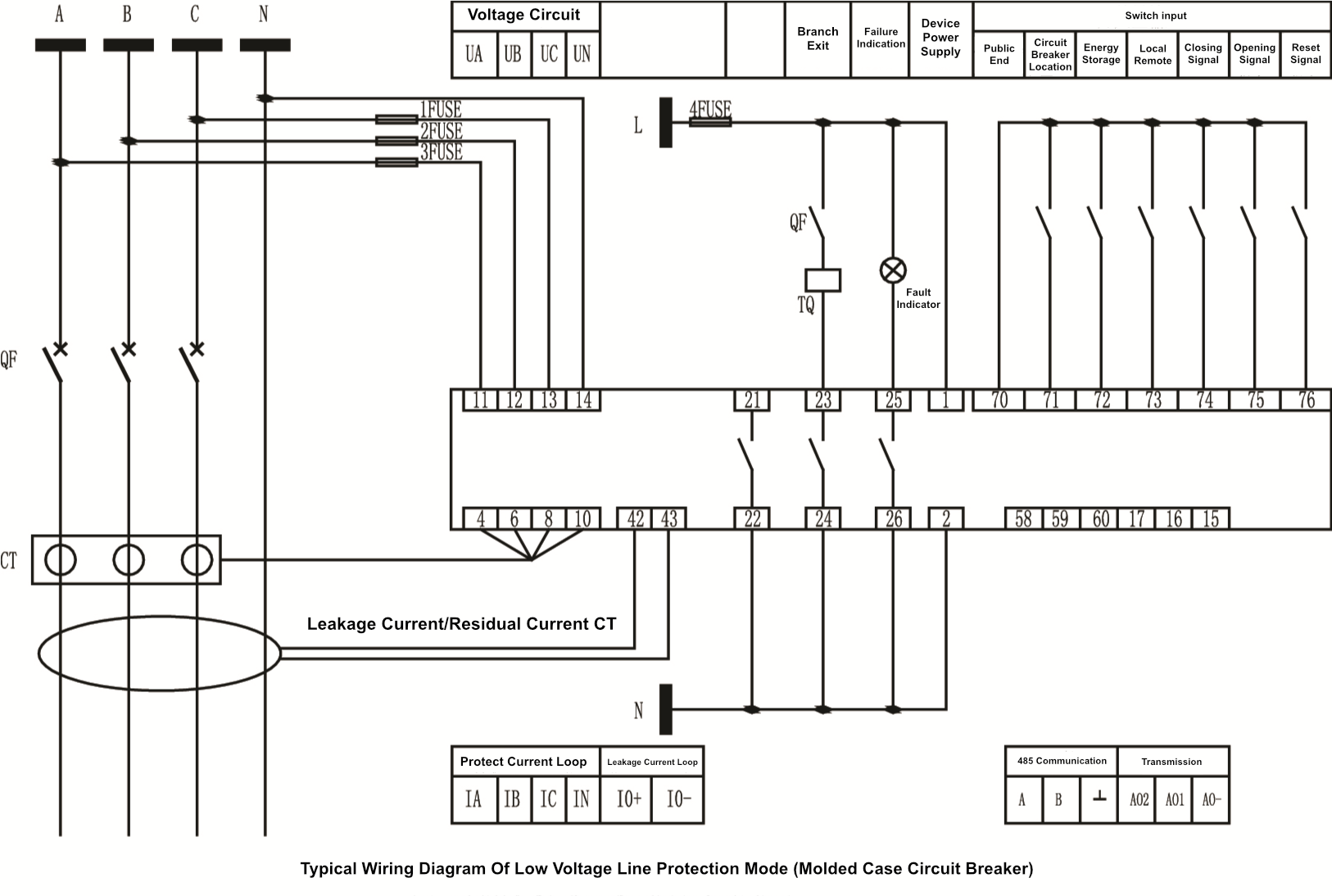 motor line protection relay typical wiring diagram of protection mode