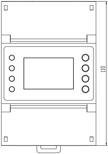 front size of DEM-4MC din rail power meter