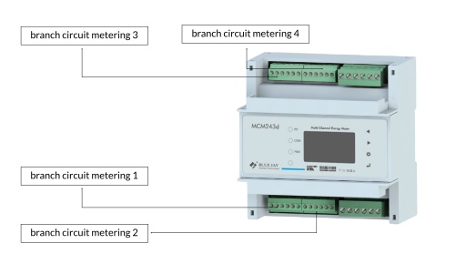 4 loads branch metering of MCM243d residential energy meter