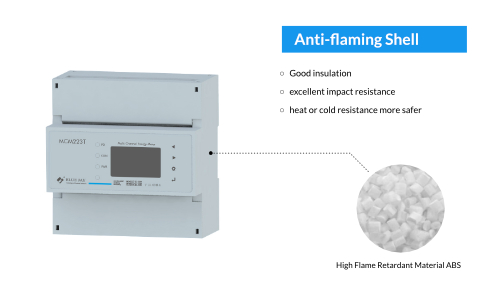 Anti-flaming Shell for multi-channel energy meter