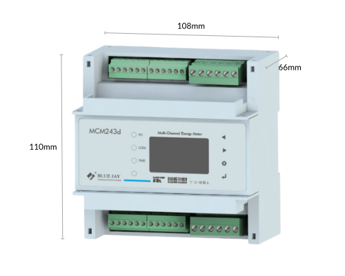 MCM243d residential multi-circuit energy meter dimension