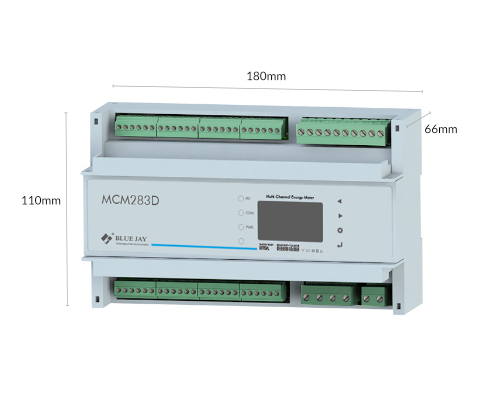 MCM283D multi-loop Utility Submetering dimension