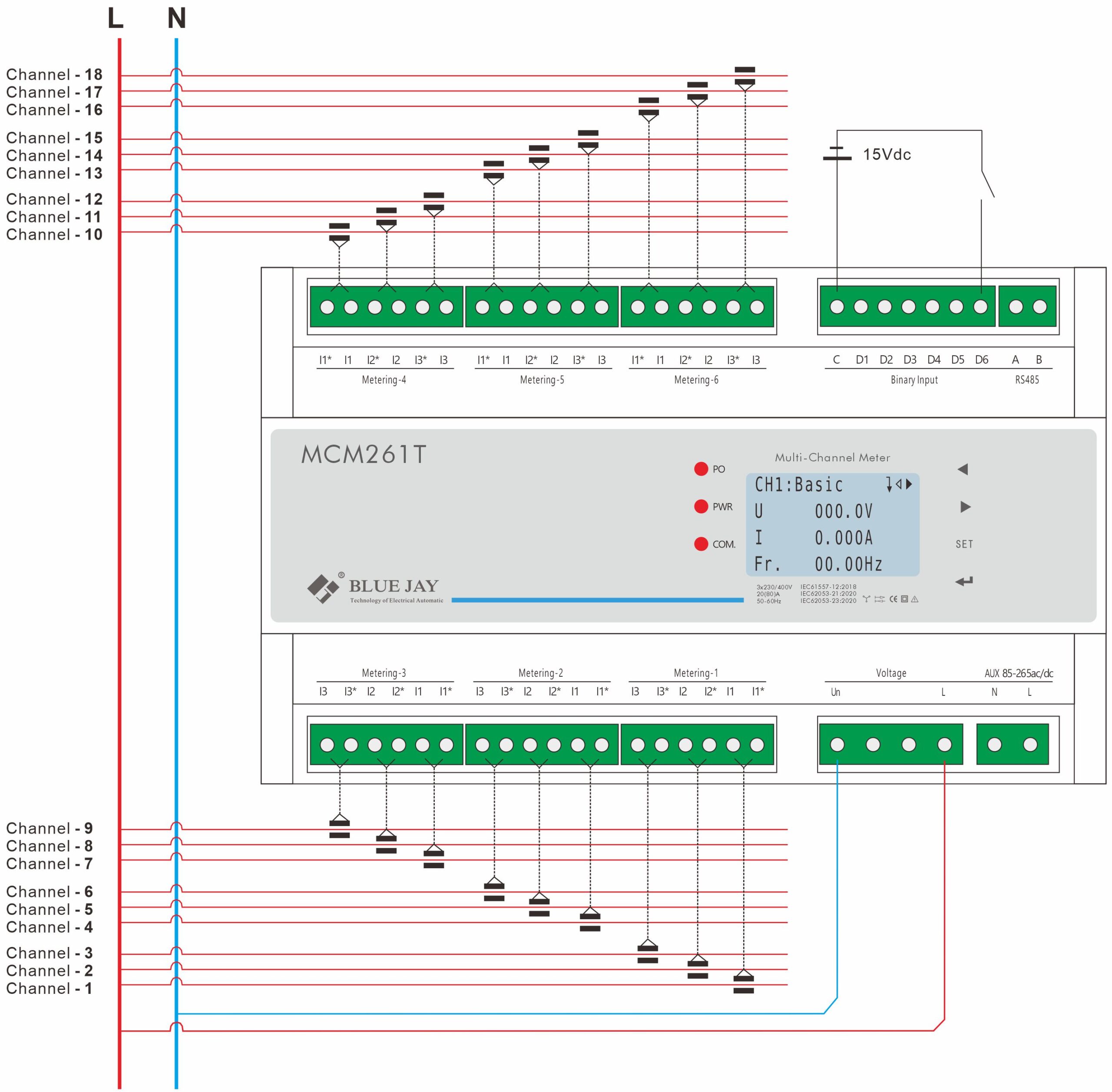 MCM263T Single - phase: 1P2W (max 18 channels)