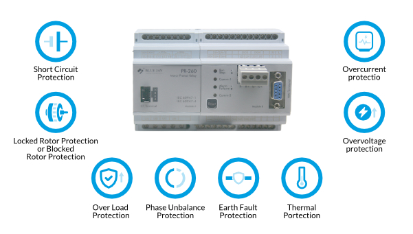 Blue Jay motor protection relay for any motor protection types