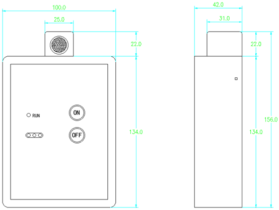 SCM-PDS3W Wireless sensor size