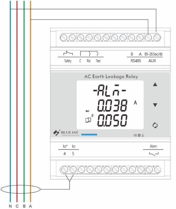 AC earth leakage relay circuit diagram