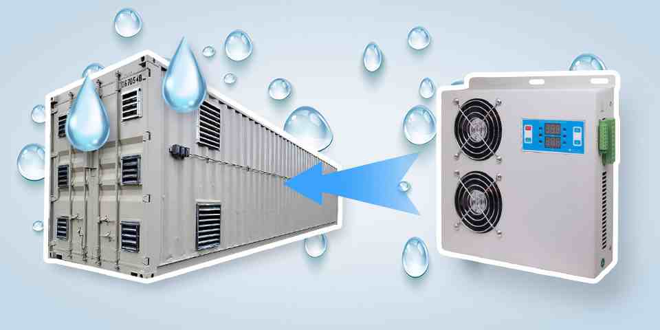 dehumidifier to prevent condensation in a shipping container