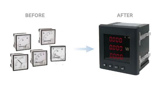 digital panel meter repalce multiple analog panel meter