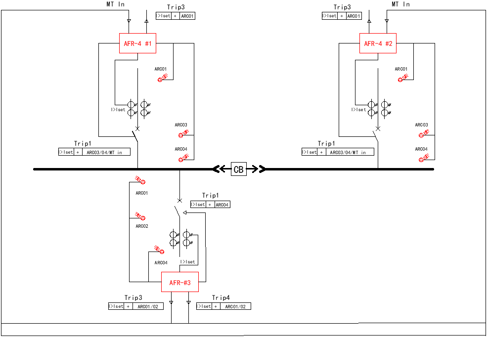 Arc flash relay installation for dual source sectionalized busbar system with one load
