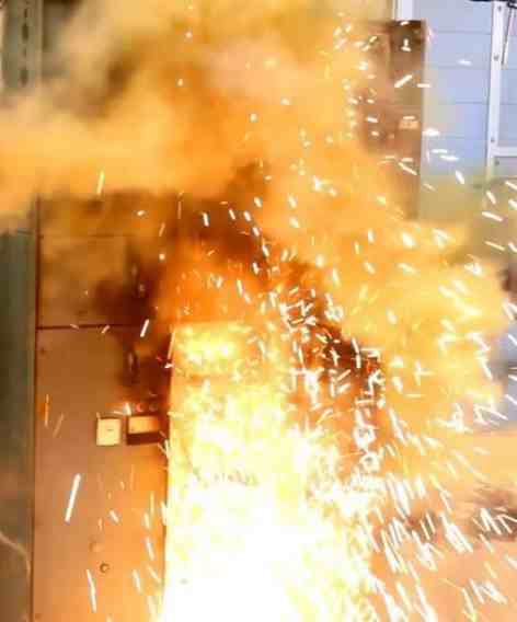 arc flash occurring in switchgear