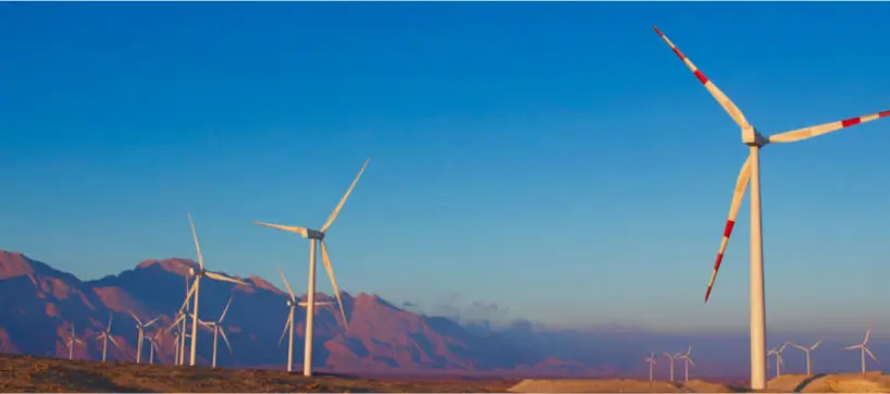 Onshore wind farms wind turbines